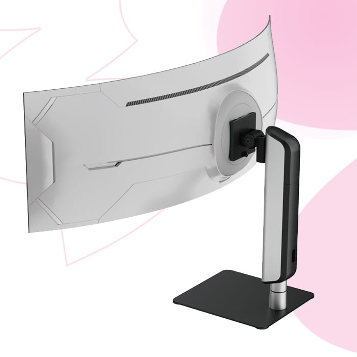 wolnostojący uchwyt do monitora, uchwyt bez wiercenia, stabilna podstawa monitora, uchwyt bez montażu, uchwyt do monitora Spacetronik, uchwyt biurkowy wolnostojący, SPA-B111, monitor