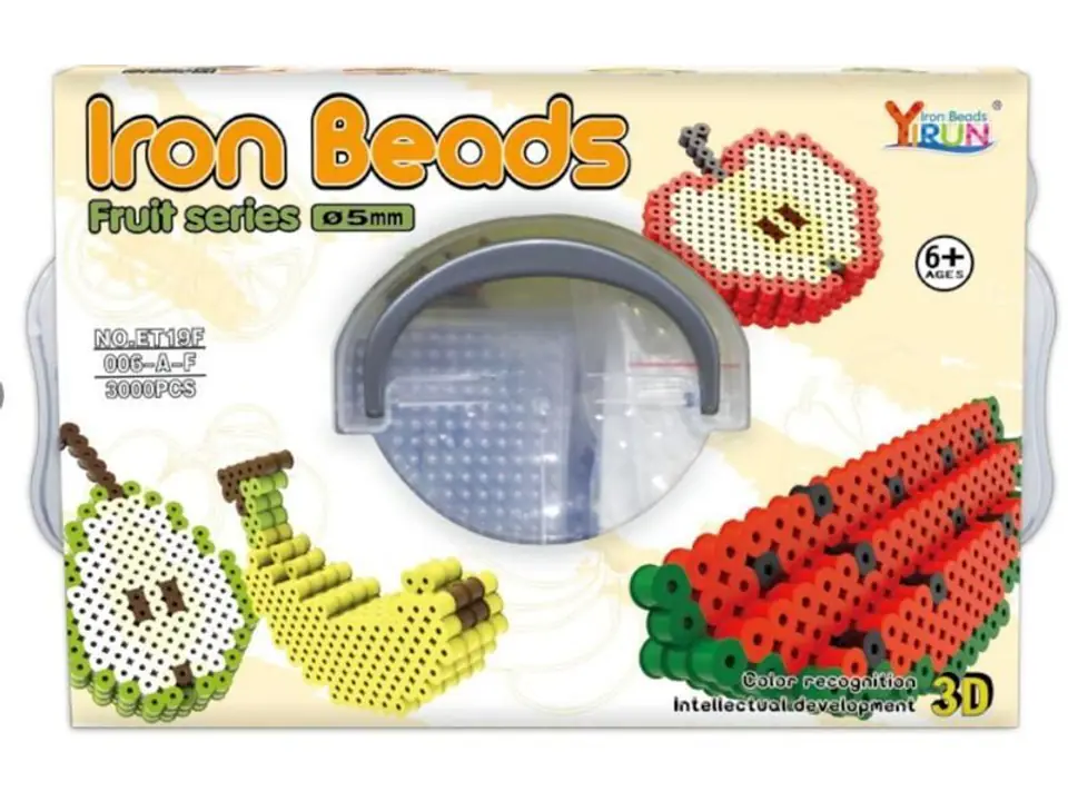 Ironing machine, Ironing beads, SET FRUIT 3D 3000 Pieces