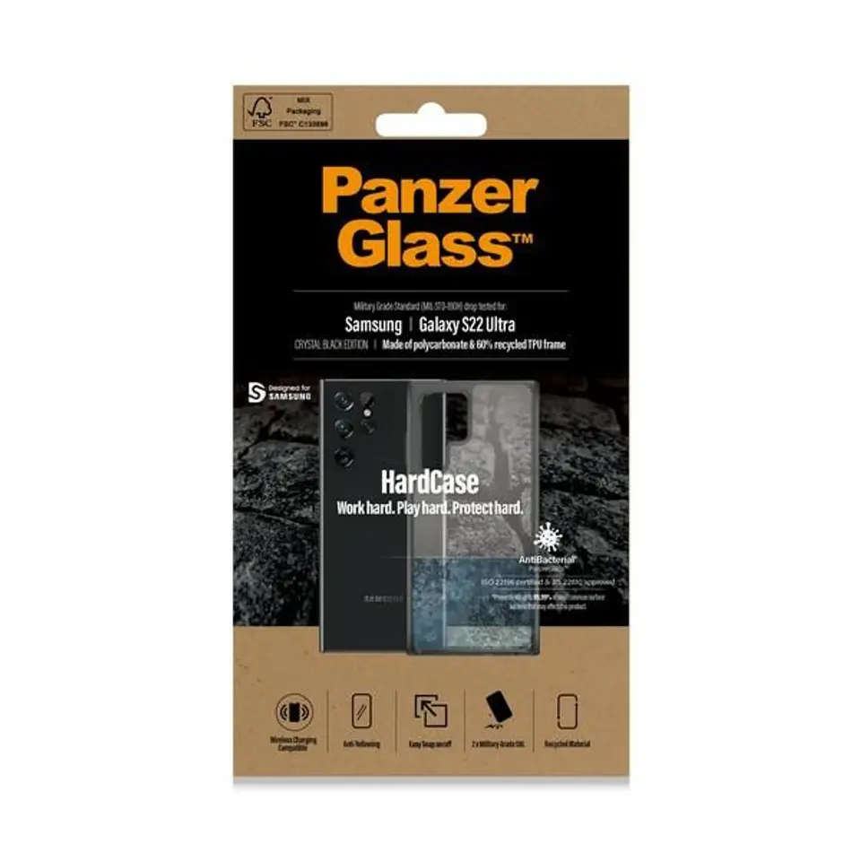 PanzerGlass HardCase Samsung S22 UltraG908 Antibacterial Military grade clear