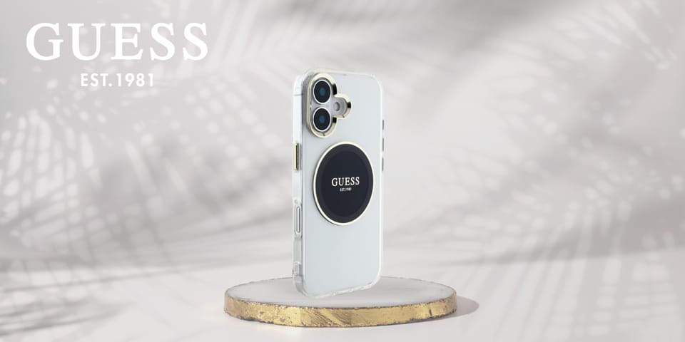 Etui Guess IML Metal Colored Circle      Classic Logo MagSafe do iPhone 16 czarny