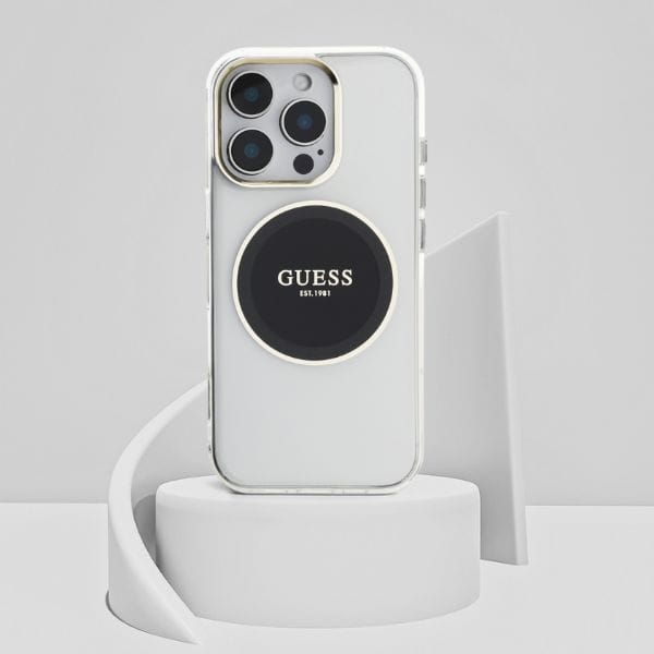 Etui Guess IML Metal Colored Circle      Classic Logo MagSafe do iPhone 16 Pro Max czarny