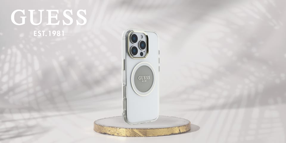 Etui Guess IML Metal Colored Circle      Classic Logo MagSafe do iPhone 16 Pro Max szary
