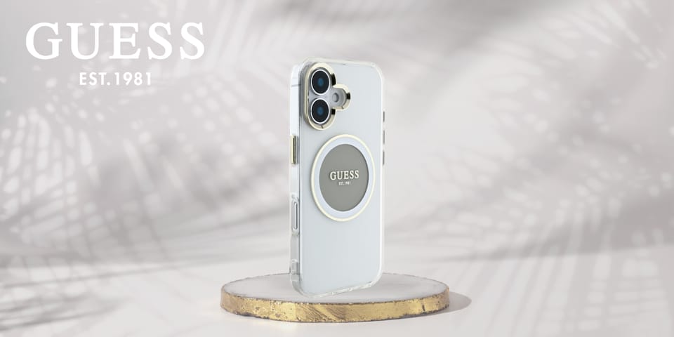 Etui Guess IML Metal Colored Circle      Classic Logo MagSafe do iPhone 16 szary