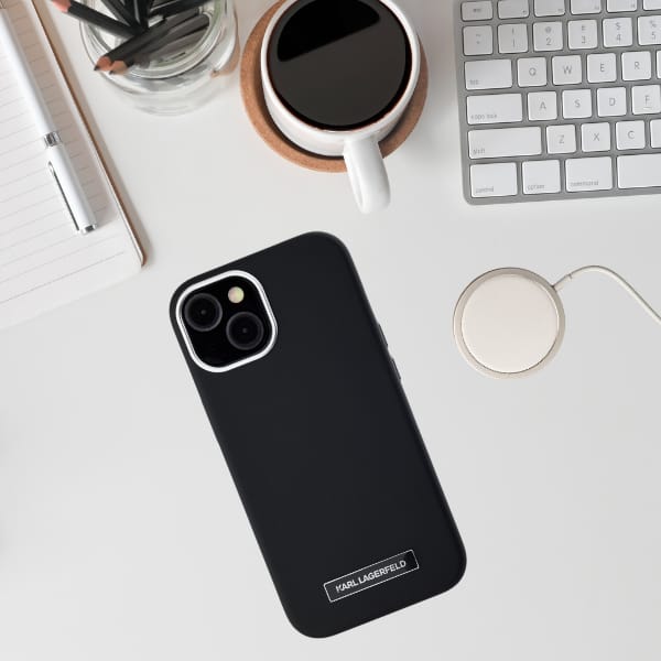 Etui Karl Lagerfeld  FW Metal Plate      MagSafe do iPhone 15 czarny