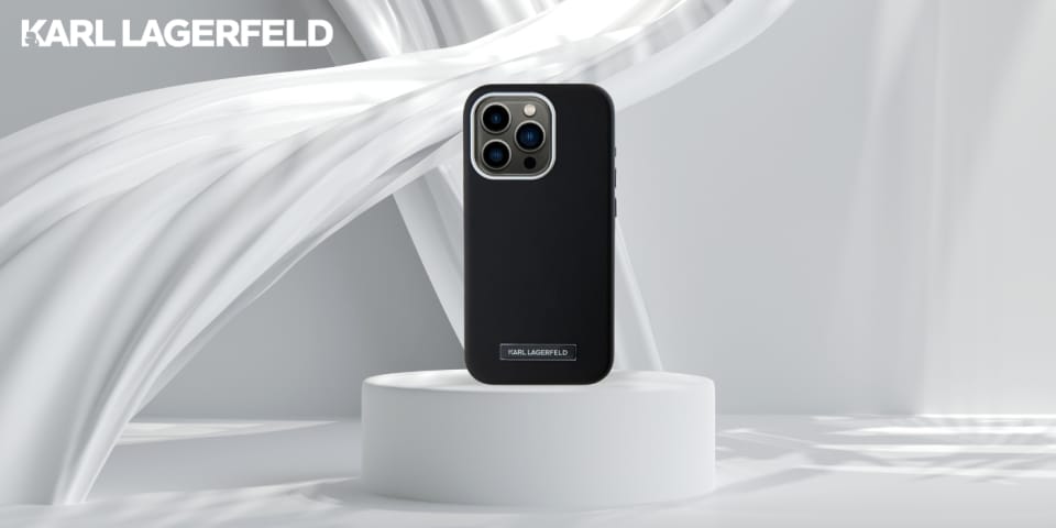 Etui Karl Lagerfeld  FW Metal Plate      MagSafe do iPhone 15 Pro czarny