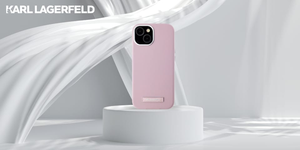 Etui Karl Lagerfeld FW Metal Plate       MagSafe do iPhone 15 różowy