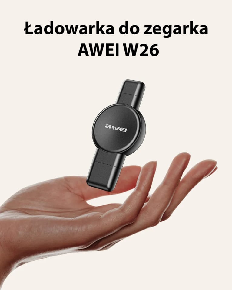 AWEI ład. do zegarka Apple/Samsung Watch W26 czarny/black