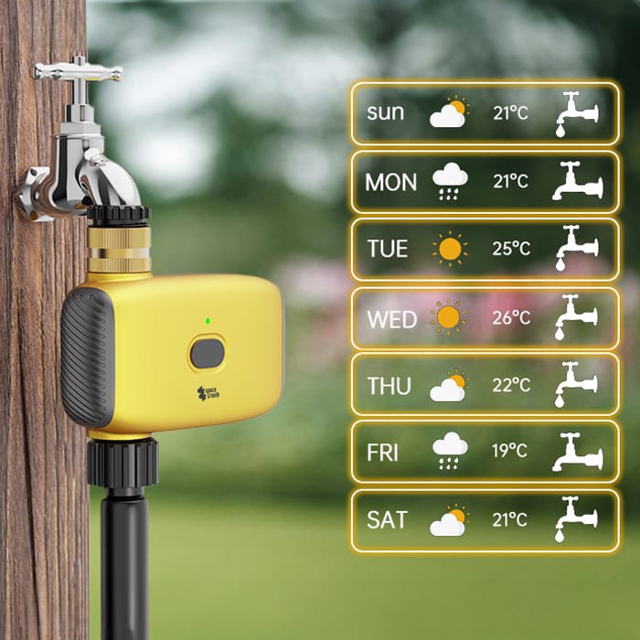 wifi timer do ogrodu, automatyczny sterownik nawadniania, sterownik podlewania WiFi, smart timer do nawadniania, timer do podlewania roślin, sterownik z alexa, timer ogrodowy smart, wifi podlewanie ogrodu