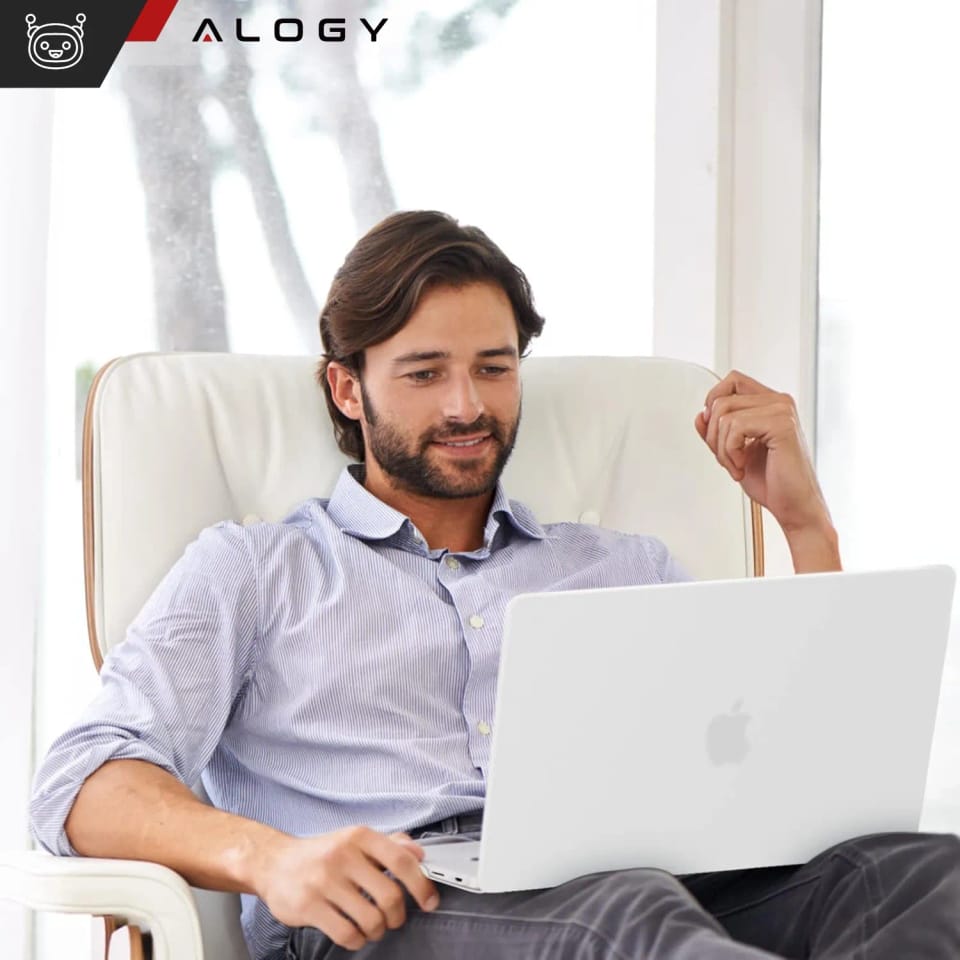 Etui ochronne do Apple Macbook Pro 14 - M1/M2/M3/M4 2021-2024 Alogy AirGuard™ Elastyczna obudowa bez odcisków palców Matowa Przezroczysta Biel