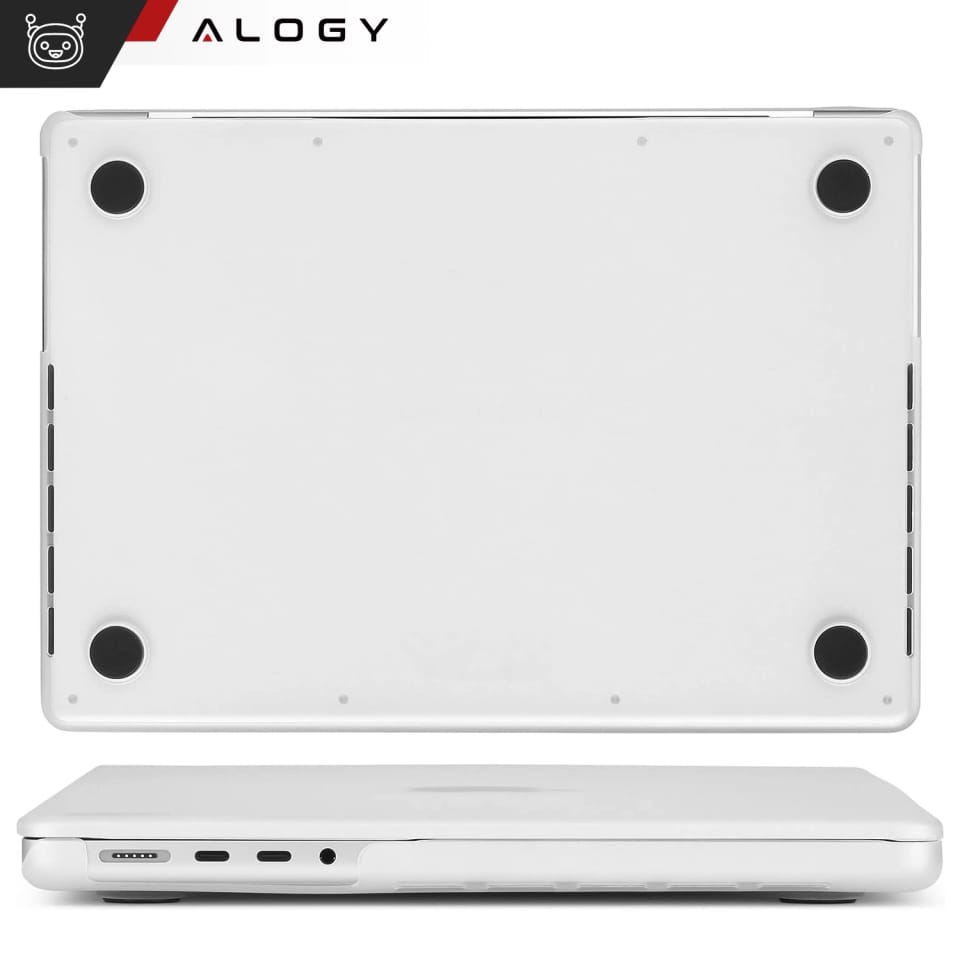 Etui ochronne do Apple Macbook Pro 14 - M1/M2/M3/M4 2021-2024 Alogy AirGuard™ Elastyczna obudowa bez odcisków palców Matowa Przezroczysta Biel