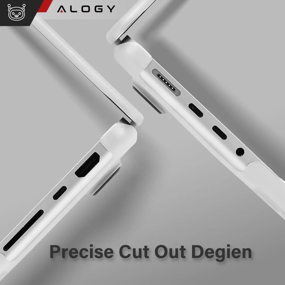 Etui ochronne do Apple Macbook Pro 14 - M1/M2/M3/M4 2021-2024 Alogy AirGuard™ Elastyczna obudowa bez odcisków palców Matowa Przezroczysta Biel