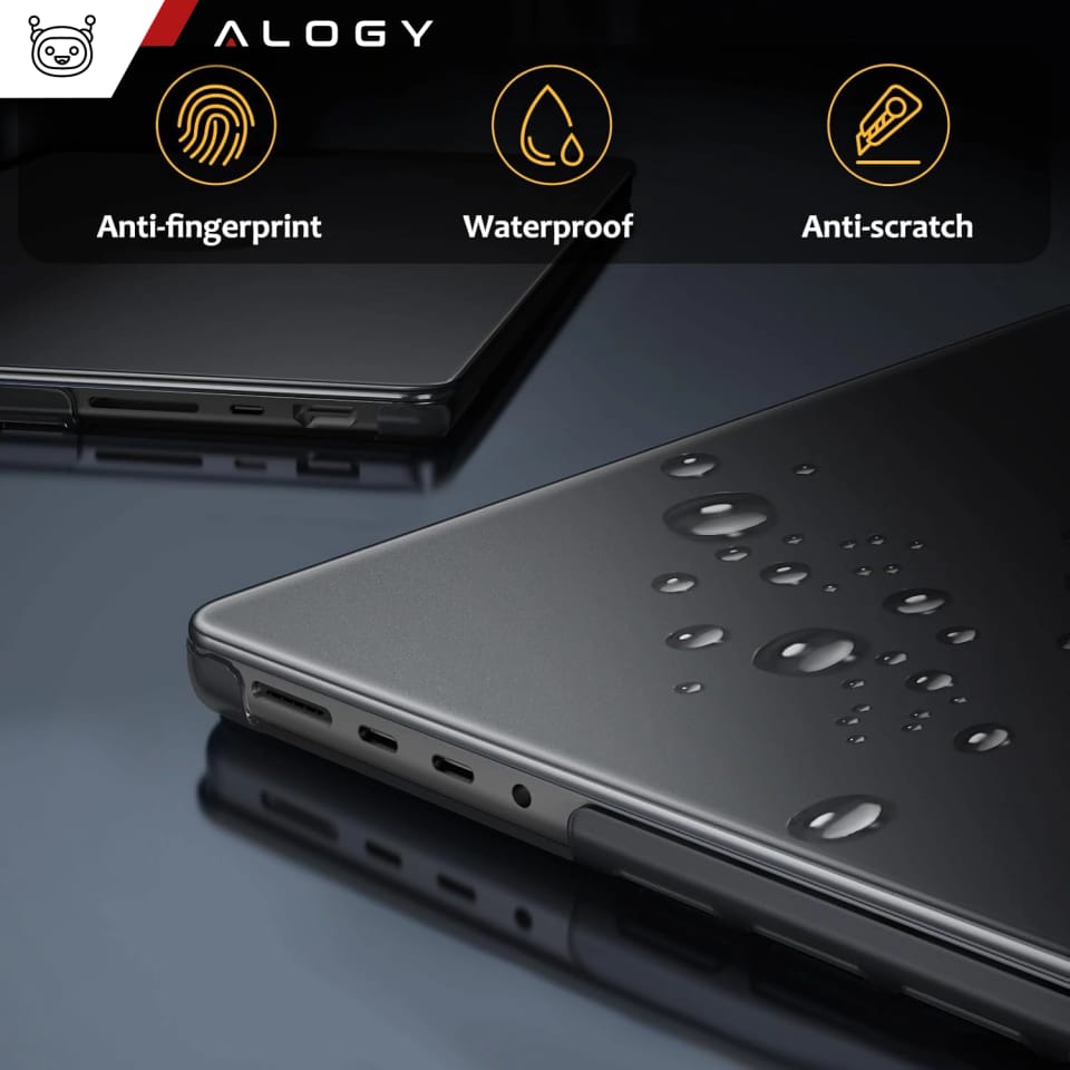 Etui ochronne do Apple Macbook Pro 14 - M1/M2/M3/M4 2021-2024 Alogy AirGuard™ Elastyczna obudowa bez odcisków palców Matowa Czerń