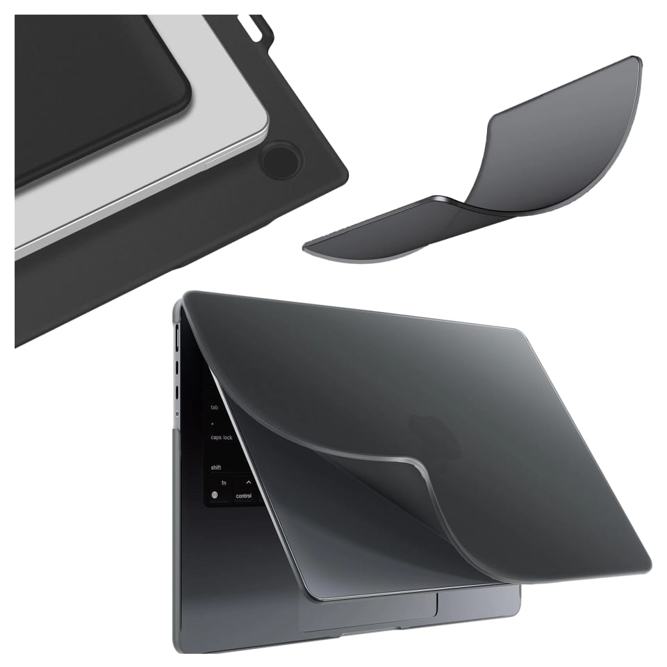 Etui ochronne do Apple Macbook Pro 14 - M1/M2/M3/M4 2021-2024 Alogy AirGuard™ Elastyczna obudowa bez odcisków palców Matowa Czerń