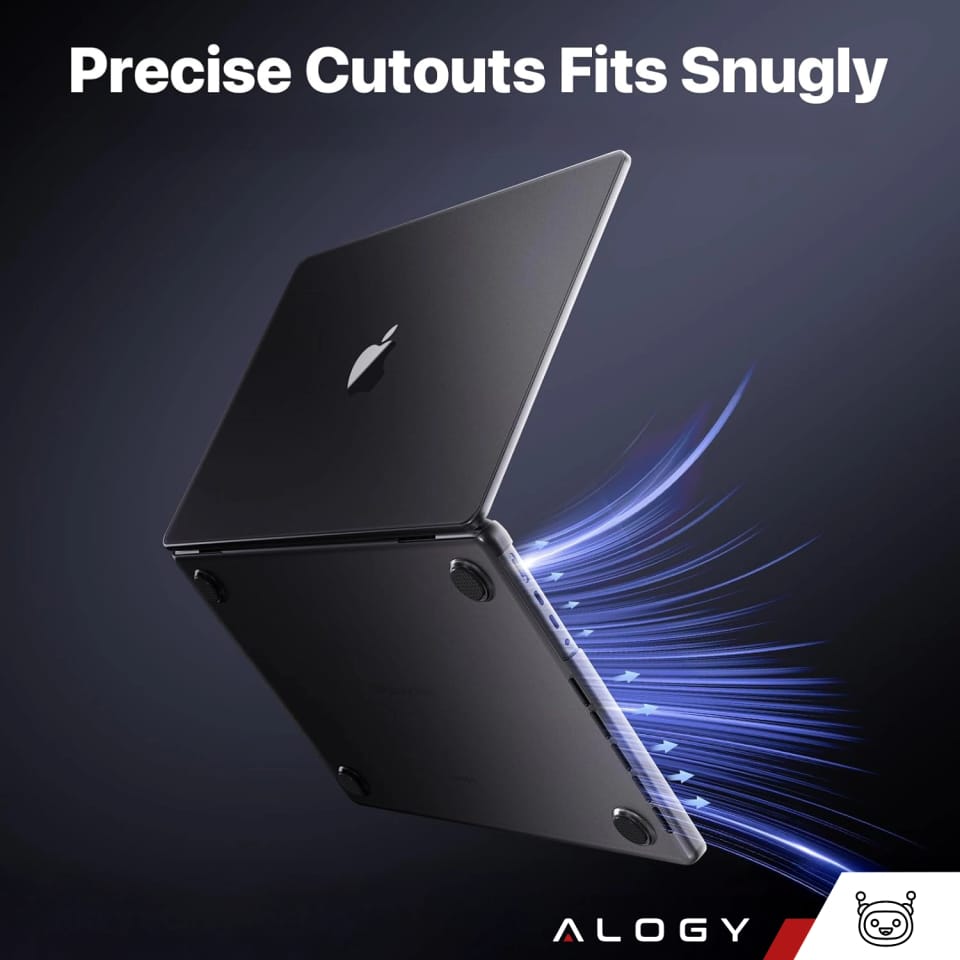 Etui ochronne do Apple Macbook Pro 14 - M1/M2/M3/M4 2021-2024 Alogy AirGuard™ Elastyczna obudowa bez odcisków palców Matowa Czerń