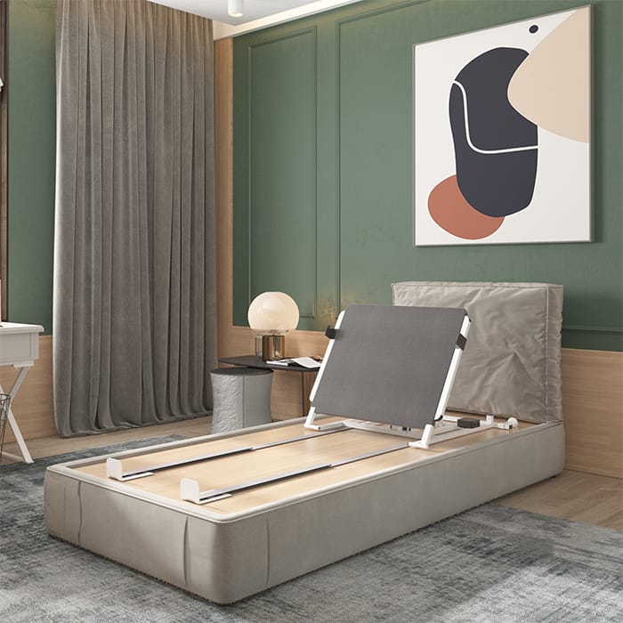 elektryczny zagłówek do łóżka, bed recliner, podnośnik zagłówka, regulowany stelaż do materaca, nakładka elektryczna do łóżka, elektryczne podnoszenie pleców, compact adjustable bed base, elektryczny podnośnik pod materac