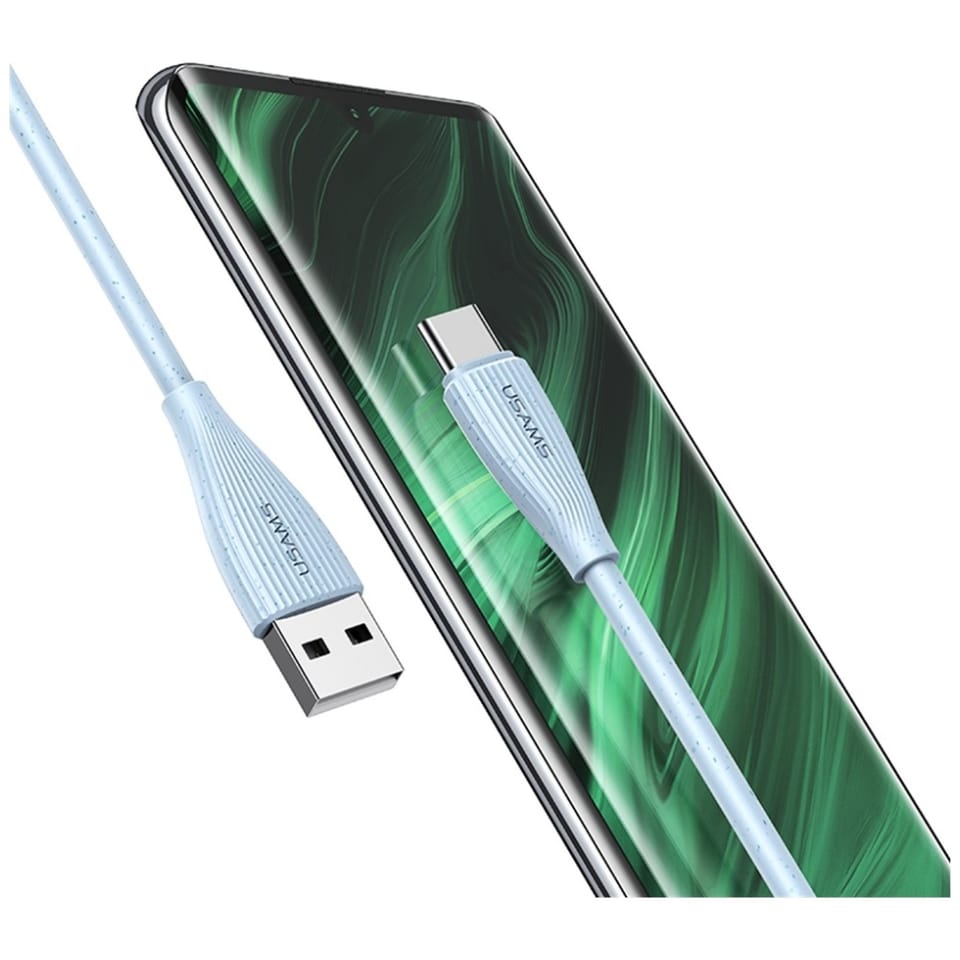 Kabel USAMS Green Series SJ714 18W 3A    USB-A do USB-C 1m niebieski