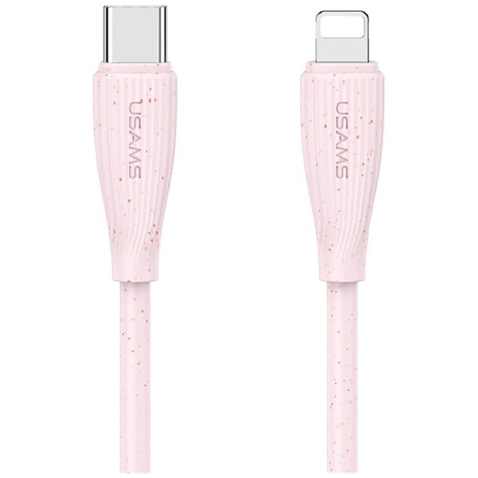 Kabel USAMS Green Series SJ717 30W USB-C do Lightning 1m różowy