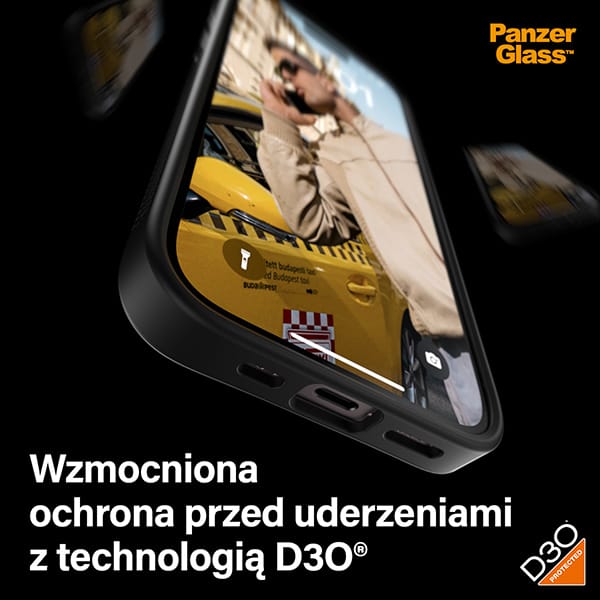 PanzerGlass ClearCase iPhone 15 Pro Max6.7" D3O 2xMilitary grade czarny/black 1179