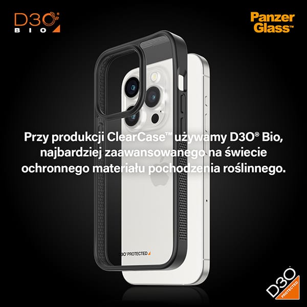 PanzerGlass ClearCase iPhone 15 Pro Max6.7" D3O 2xMilitary grade czarny/black 1179