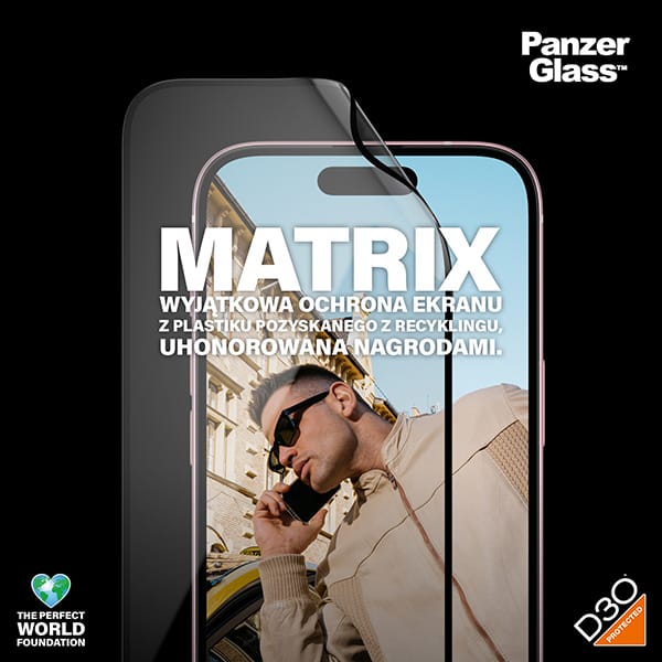 PanzerGlass Matrix D3O UWF iPhone 15Plus 6.7" Ultra-Wide-Fit rPET Screen Protection Easy Aligner Included 2819 hybryda