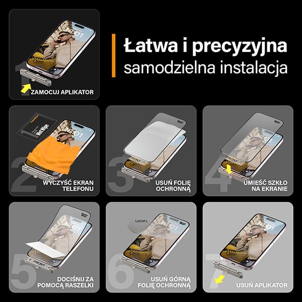 PanzerGlass Matrix D3O UWF iPhone 15Plus 6.7" Ultra-Wide-Fit rPET Screen Protection Easy Aligner Included 2819 hybryda