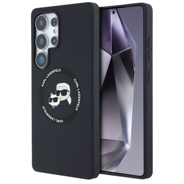 Etui Karl Lagerfeld Silicone Double      Heads And Circle MagSafe do Samsung Galaxy S25 Ultra czarny