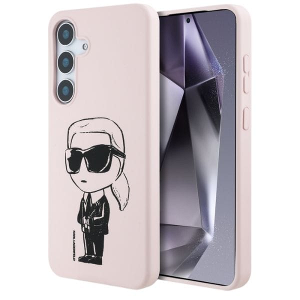 Etui Karl Lagerfeld Silicone Graffiti    Ikonik Printed Logo MagSafe do Samsung Galaxy S25 różowy