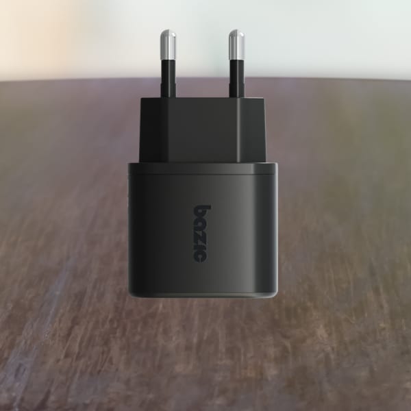 Ładowarka sieciowa Bazic Goport Velox    Kit 1xUSB-C 1xUSB-A GaN 35W z kablem plecionym czarny