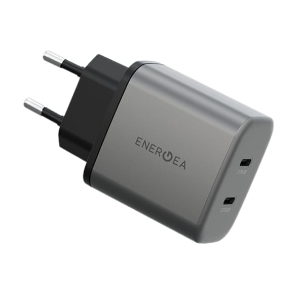 Ładowarka sieciowa Energea Ampcharge     GaN45 2xUSB-C PD/PPS/QC3.0 45W szary