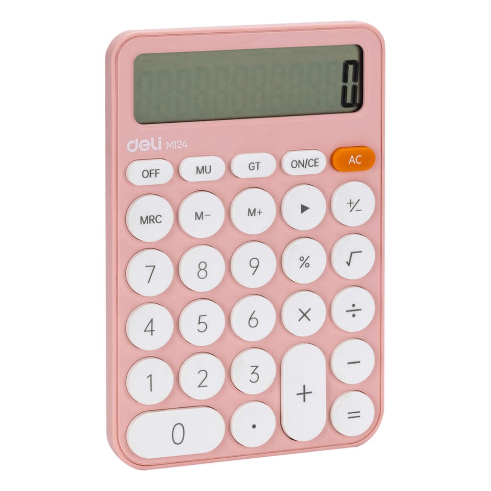 Kalkulator M124 12-pozycyjny różowy EM124 PINK DELI