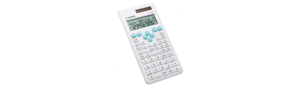 Canon Kalkulator F-715SG, biała, szkolny, 12 cyfr, obudowa z niebieskim wykończeniem
