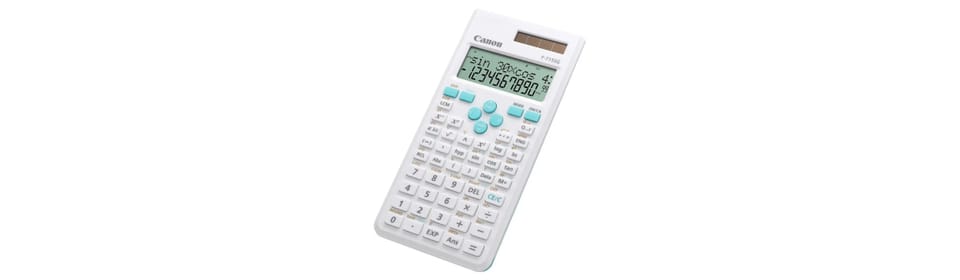 Canon Kalkulator F-715SG, biała, szkolny, 12 cyfr, obudowa z niebieskim wykończeniem
