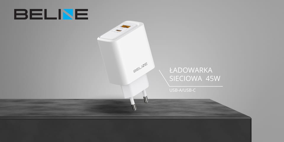 Ładowarka sieciowa Beline 45W            USB-A/USB-C BLN2CW45 biały