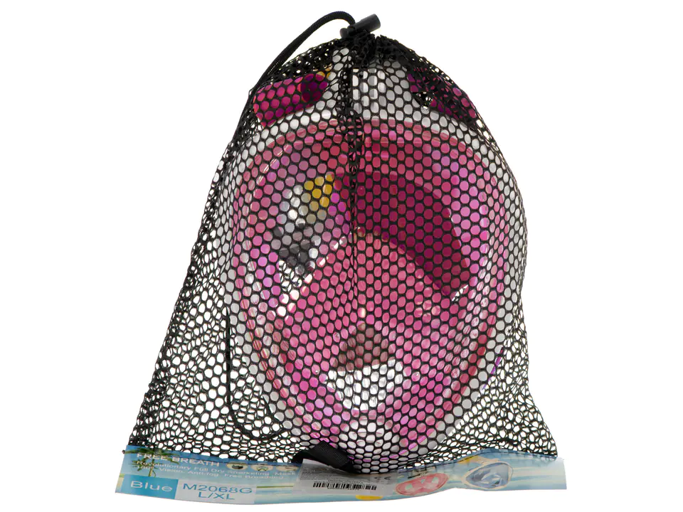 Snorkeling mask full folding S/M pink