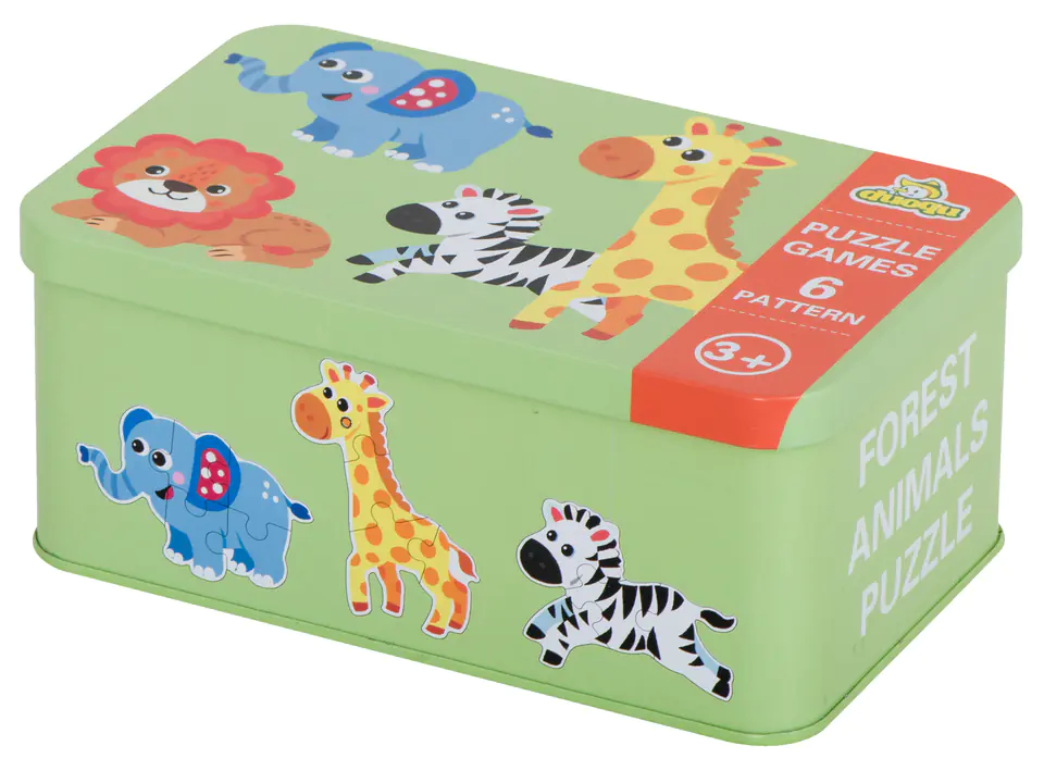 Puzzle in a can of animals safari 25 puzzles