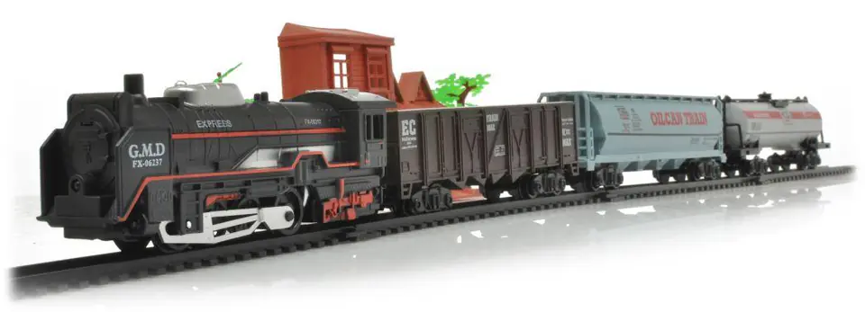 Electric Rail King, Steam Locomotive + 3 Wagons