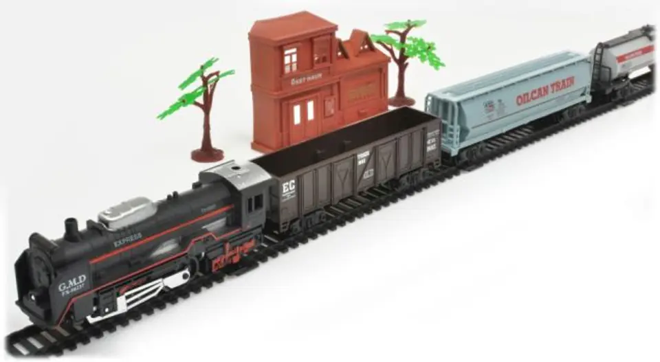 Electric Rail King, Steam Locomotive + 3 Wagons