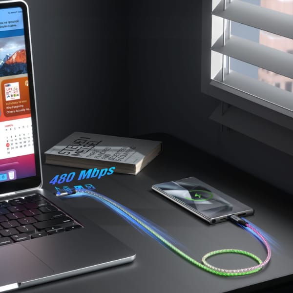 Kabel 4smarts USB-C 60W 1.5m RGB