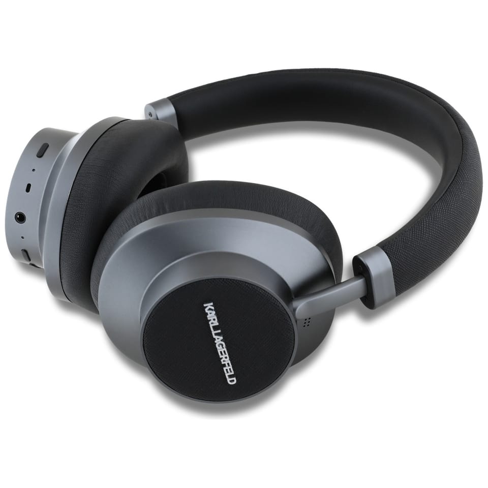 Słuchawki nauszne Karl Lagerfeld         Saffiano Elongated Bluetooth ANC czarny