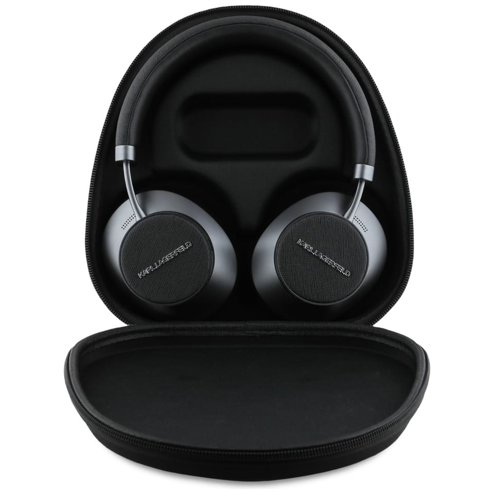 Słuchawki nauszne Karl Lagerfeld         Saffiano Elongated Bluetooth ANC czarny
