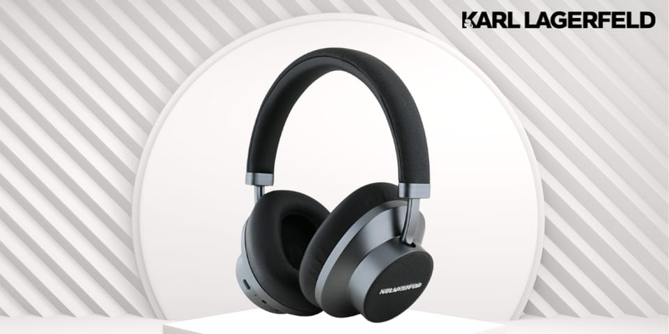Słuchawki nauszne Karl Lagerfeld         Saffiano Elongated Bluetooth ANC czarny