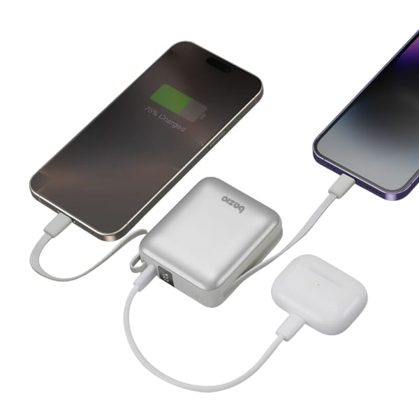 PowerBank 3w1 Bazic Fusion Mini 10000mAh kabel USB-C/Lightning szary