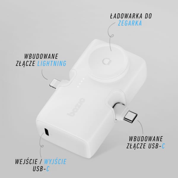 PowerBank 3w1 Bazic Koda 5000mAh PD20W   USB-C/Lightning czarny