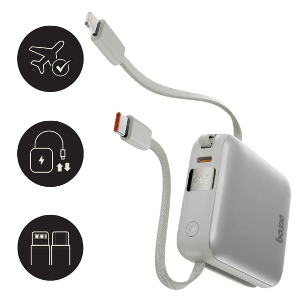 PowerBank 4w1 Bazic Fusion Mini 20000mAh kabel USB-C/Lightning szary