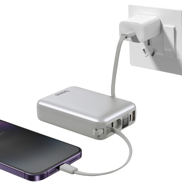 PowerBank 4w1 Bazic Fusion Mini 20000mAh kabel USB-C/Lightning szary