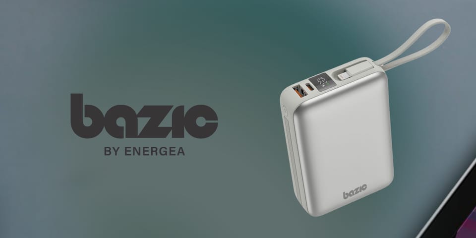 PowerBank 4w1 Bazic Fusion Mini 20000mAh kabel USB-C/Lightning szary