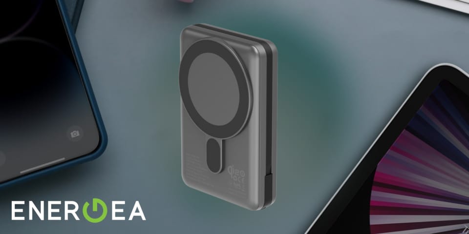 PowerBank indukcyjny Energea MagPac Pro  Plus 10000mAh Qi2 Magsafe szary