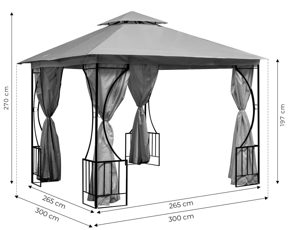 Namiot pawilon ogrodowy 2w1 3x3 m moskitiera i pełne ścianki MultiGarden