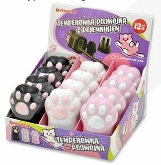 Temperówka podwójna z pojemnikiem KOCI ŁAPKA TT8834 PENMATE