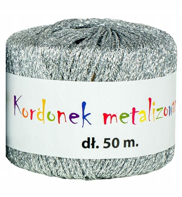 Kordonek metalizowany 2mmx50m srebrny KOB-02 ALIGA